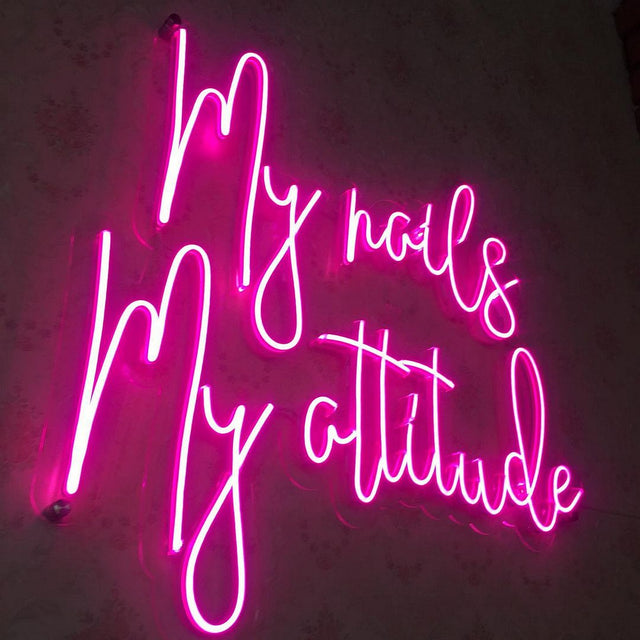 My Nails My Attitude LED Neon Sign for Salon light up sign