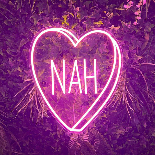 Nah Heart Valentine Candy Neon Signs, Plug-in or Battery Powered Neon Lights