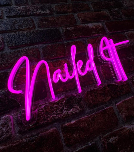 Nailed It Neon Signs, Neon Lights, LED Neon Signs for Room, Bars Light Up Signs, Cool Neon Light Signs, Neon Wall Lights