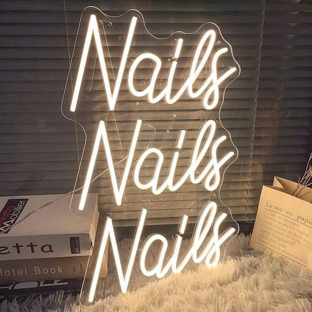 Nails Nails Nails LED Neon Sign for Salon light up sign