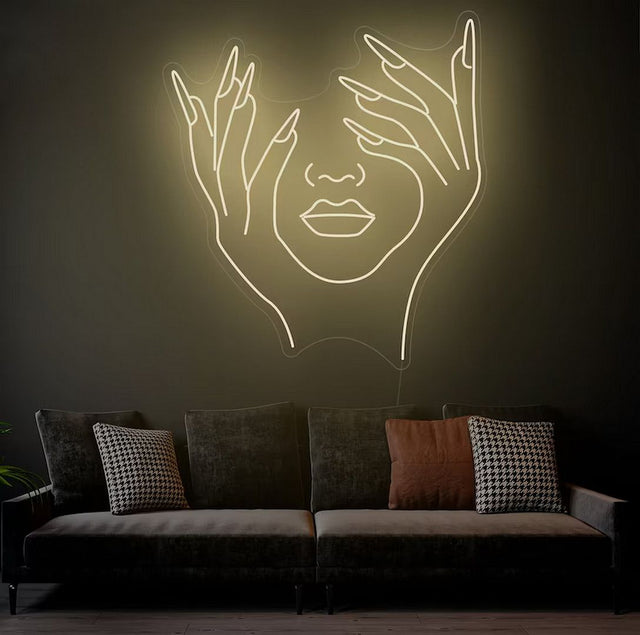 Nails and Face LED Neon Sign for Salon light up sign