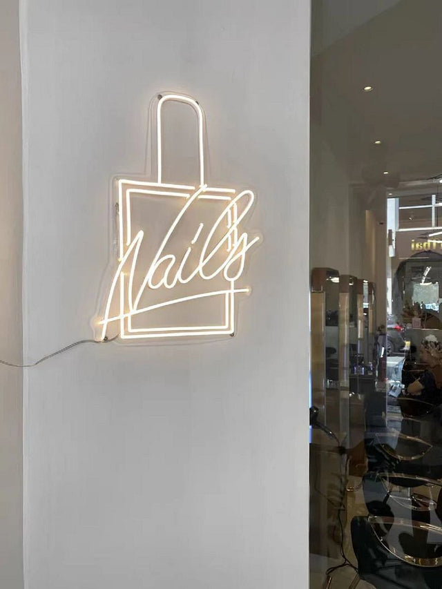 Nails with Polish Bottle LED Neon Sign for Salon light up sign