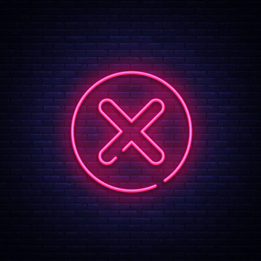 No Delete Close Symbol Neon Sign