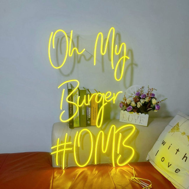Oh My Burger Home LED Neon Sign for Bar light up sign