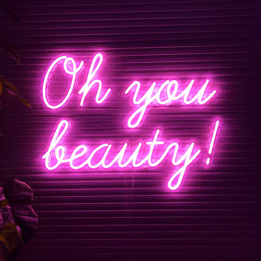 Oh You Beauty Neon Signs, Plug-in or Battery Powered Neon Lights