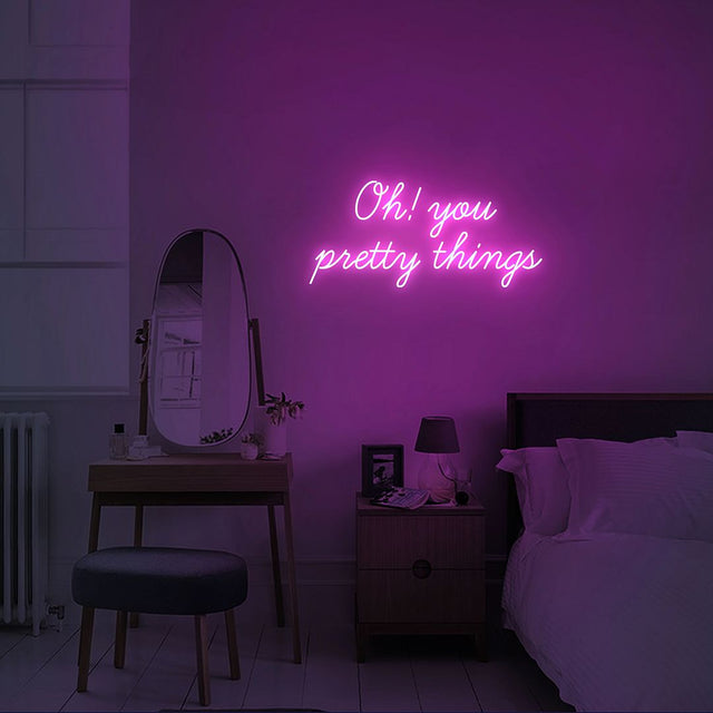 Oh You Pretty Things LED Neon Sign for Storefront light up sign