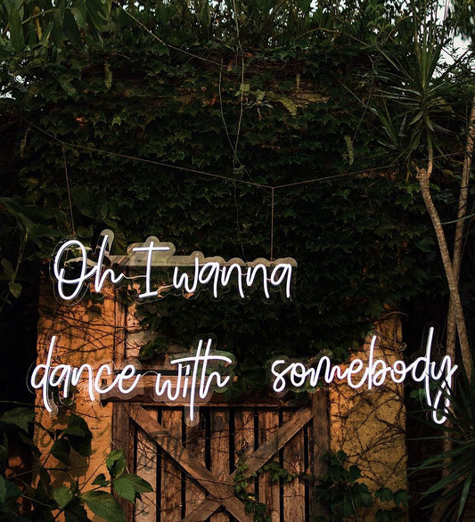 Oh I Wanna Dance With Somebody Neon Sign