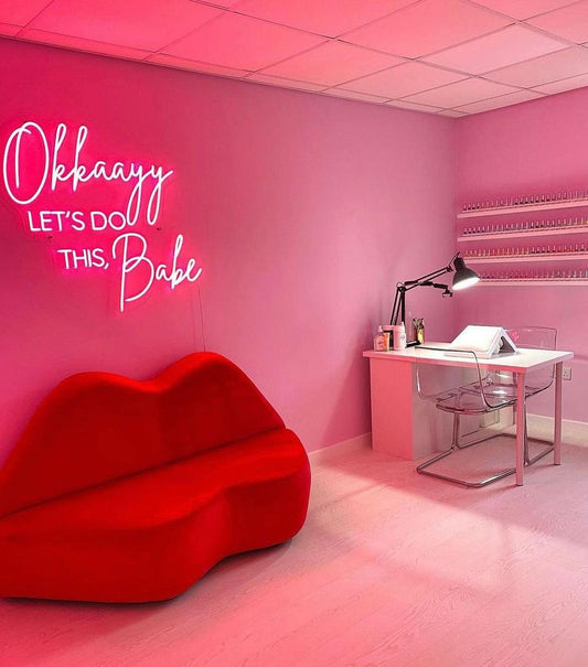Okkaayy Let's Do This Babe Neon Signs, Neon Lights, LED Neon Signs for Room, Bars Light Up Signs, Cool Neon Light Signs, Neon Wall Lights