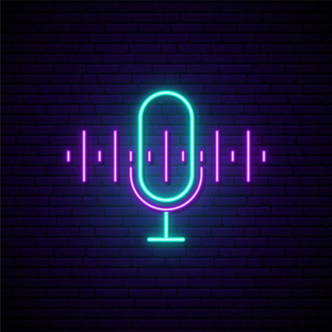 On Air Microphone Podcast Neon Sign