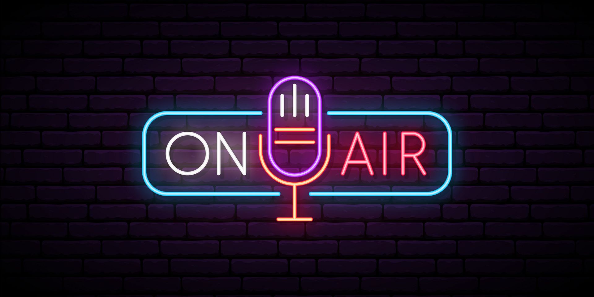On Air Retro Microphone Neon Sign