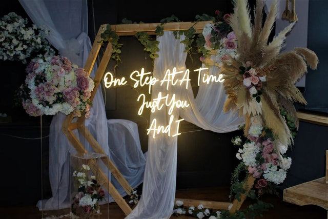 One Step at a Time Just You and I LED Neon Sign for Wedding light up sign