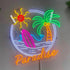 Palm Tree Sunset Wave Tropical Paradise Neon Sign