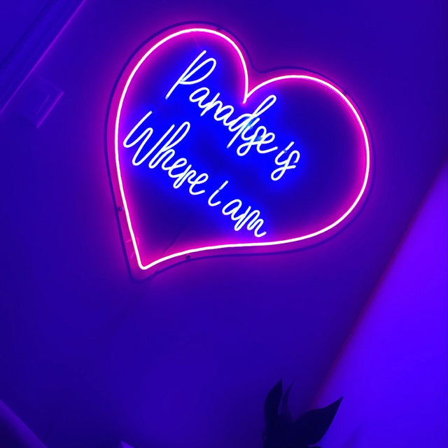 Paradise is Where i Am LED Neon Sign for Wedding light up sign