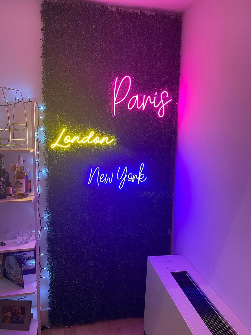 Paris, London, New York Neon Sign