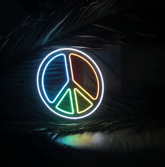 Peace Symbol Neon Sign
