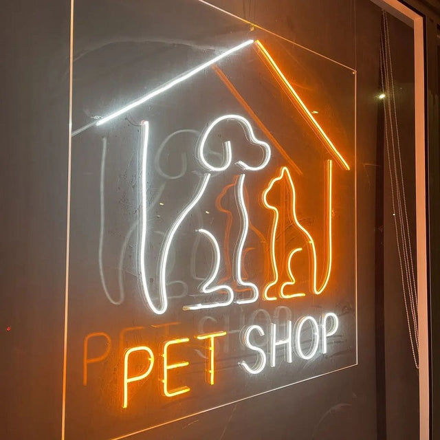 Pet Shop LED Neon Sign for Storefront light up sign