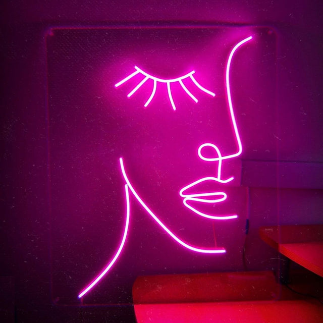 Pink Face LED Neon Sign for Salon light up sign