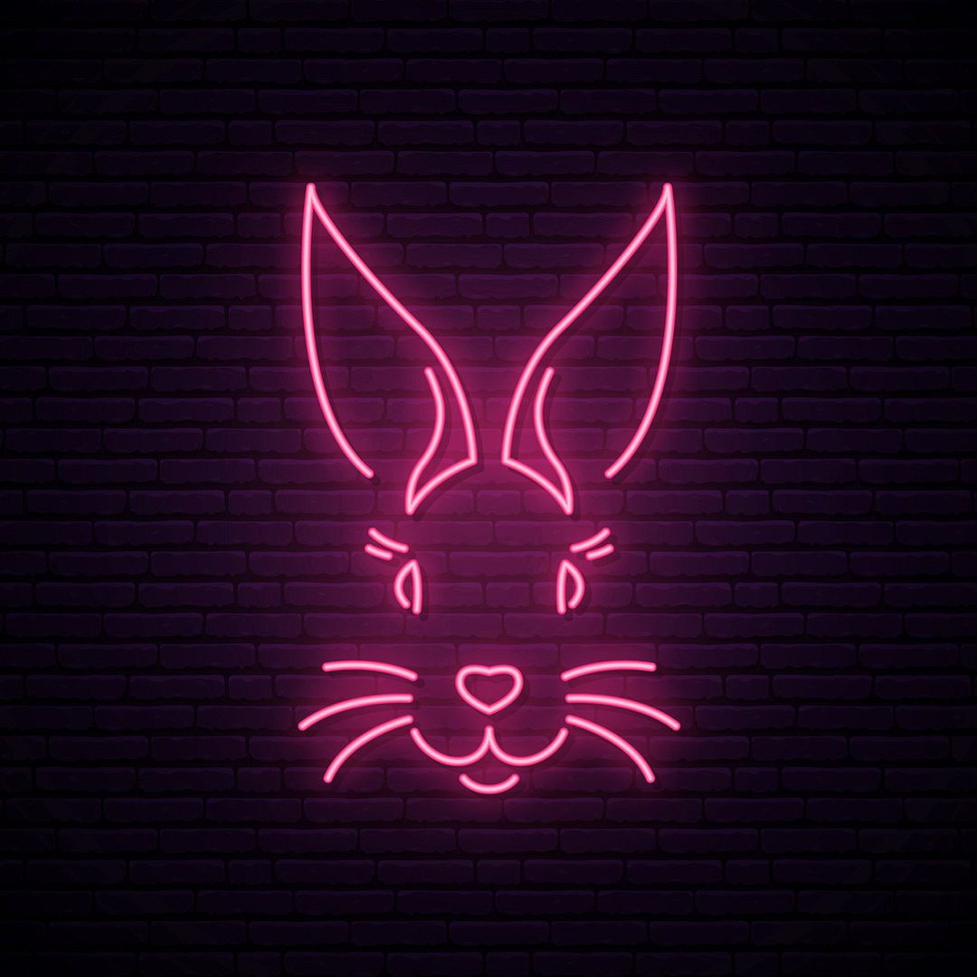 Pink Rabbit Easter Bunny Neon Sign