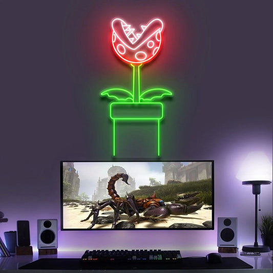 Piranha Plant Gaming Neon Sign