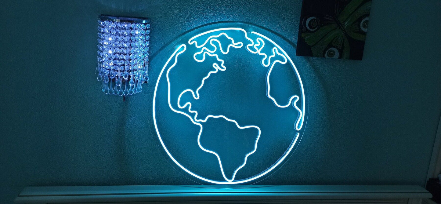 Planet Earth Neon Sign