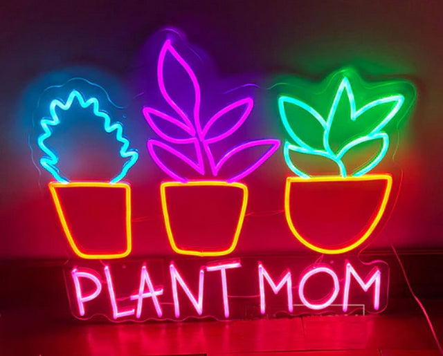 Plant Mom LED Neon Sign for Storefront light up sign