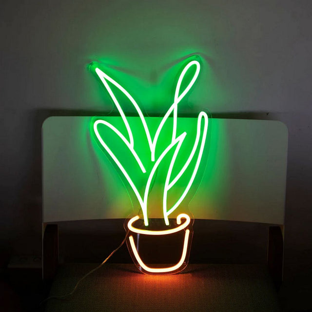Plant LED Neon Sign for Storefront light up sign