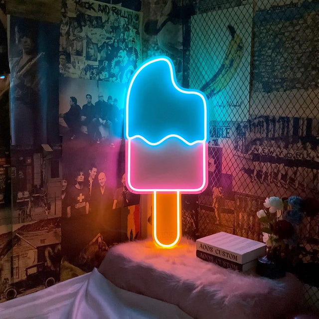 Popsicle Ice Lolly Ice Cream LED Neon Sign for Business light up sign
