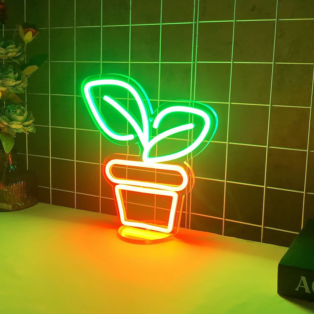 Plant Potted Neon Sign