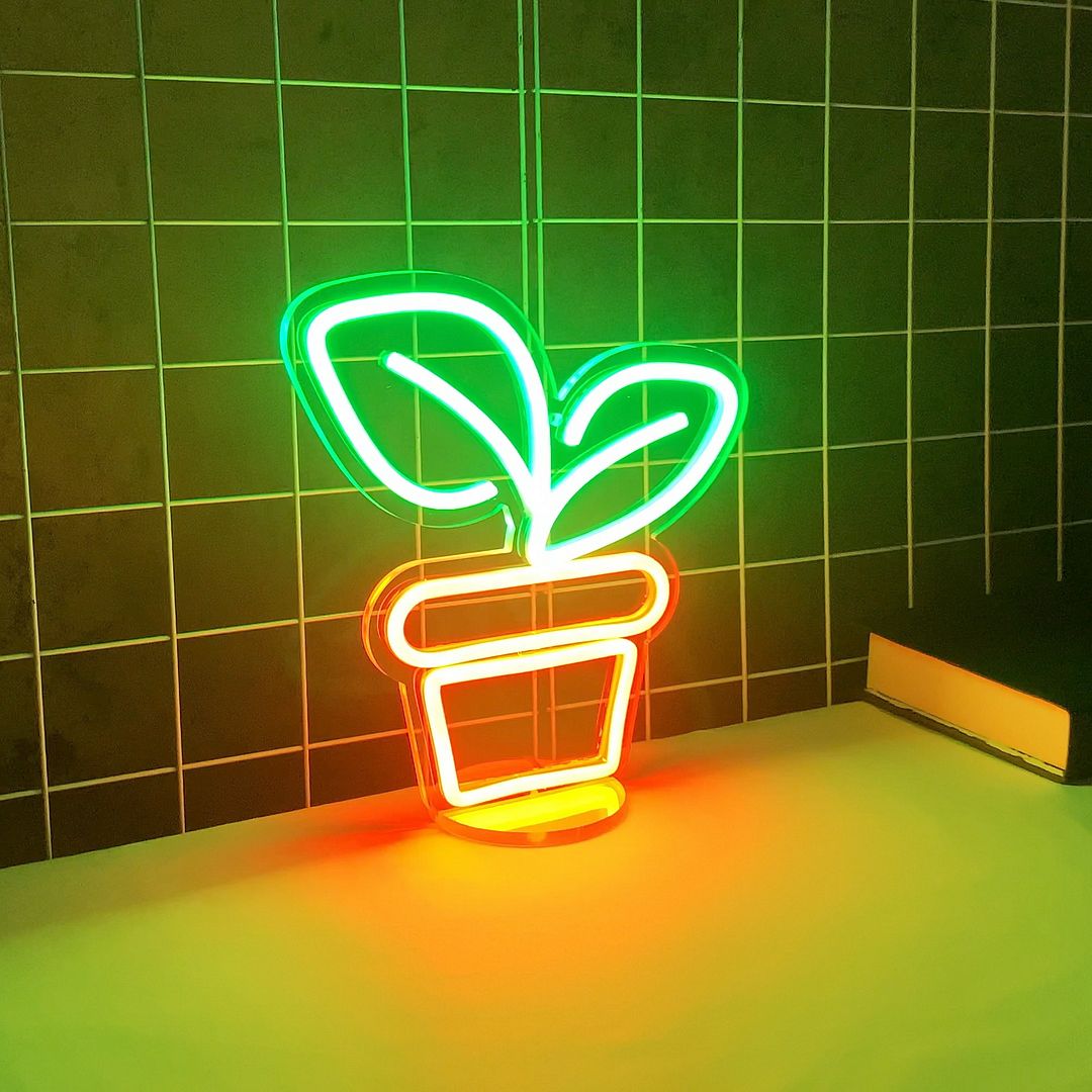 Plant Potted Neon Sign