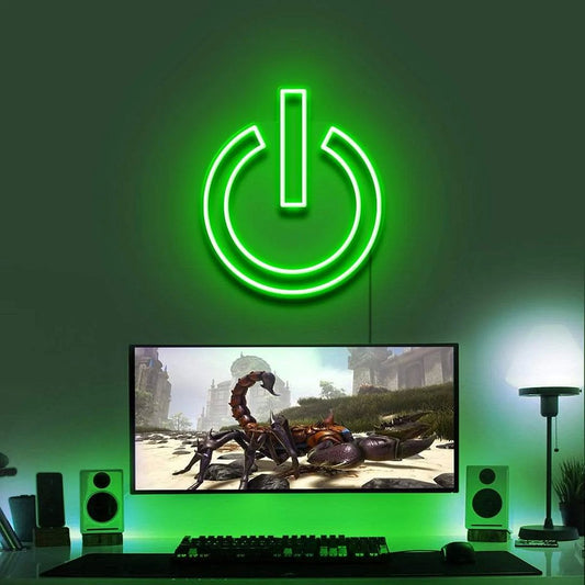 Power Button Gaming Neon Sign