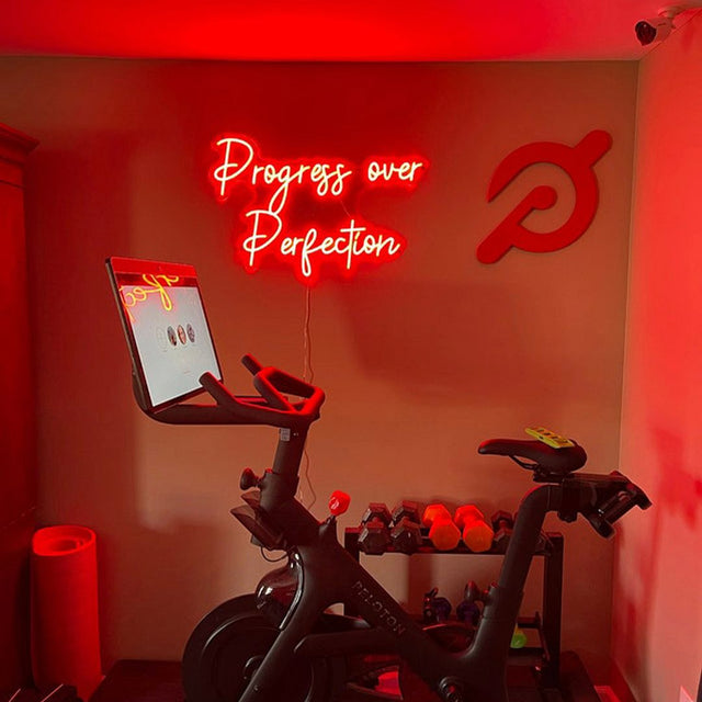 Progress Over Perfection LED Neon Sign for Storefront light up sign