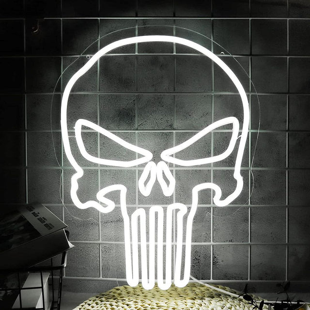 Punisher Skull LED Neon Sign for Tattoo Studio light up sign