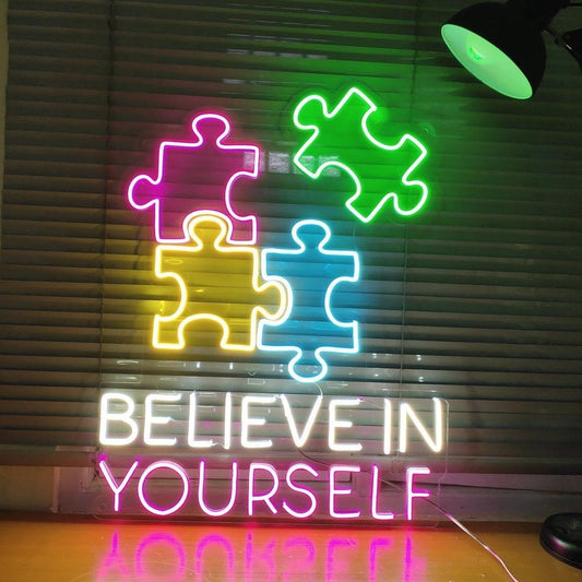 Puzzle Believe in Yourself LED Neon Sign