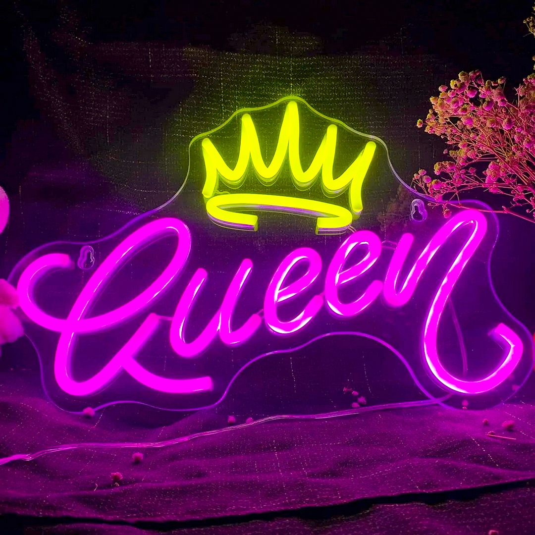 Queen and Crown Neon Sign