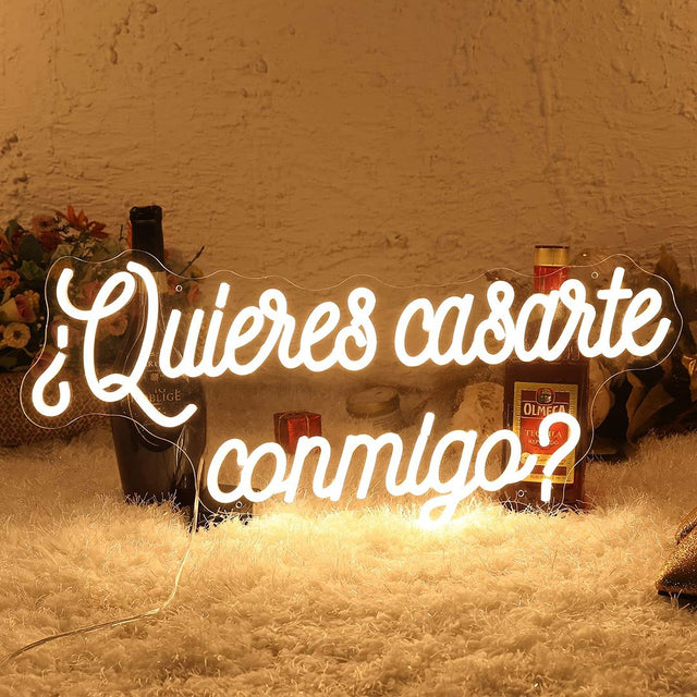 Quieres Casarte Conmigo Spanish LED Neon Sign for Wedding light up sign