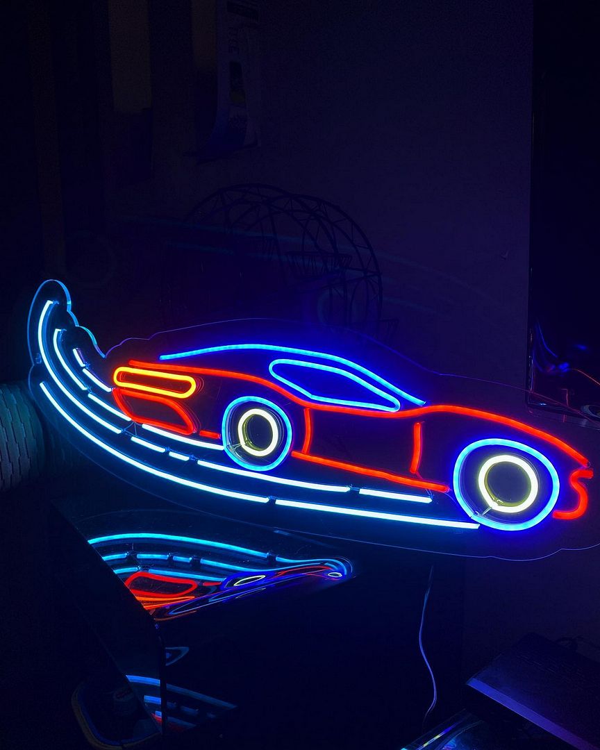 Racing Car Neon Sign
