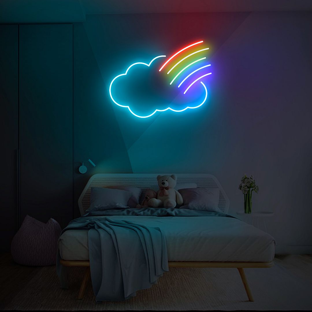 Rainbow Clouds Neon Sign