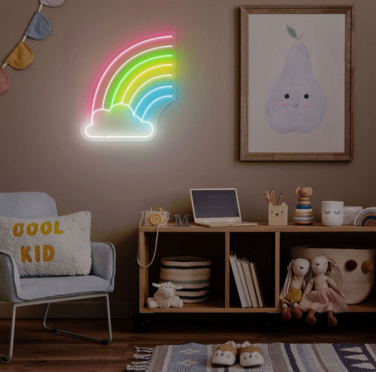 Rainbow with Cloud Neon Sign