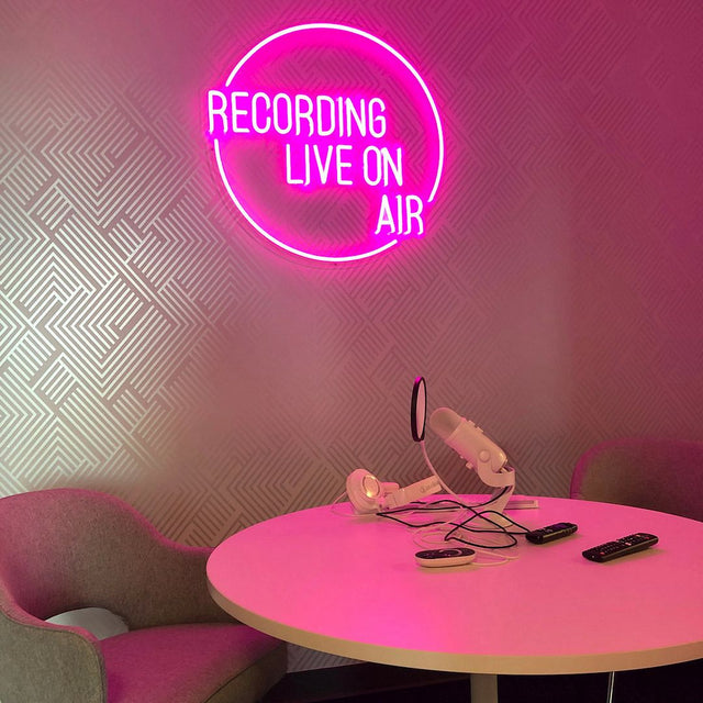 Recording Live on air LED Neon Sign for Studio light up sign