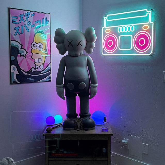 Retro Boombox Music LED Neon Sign for Salon light up sign