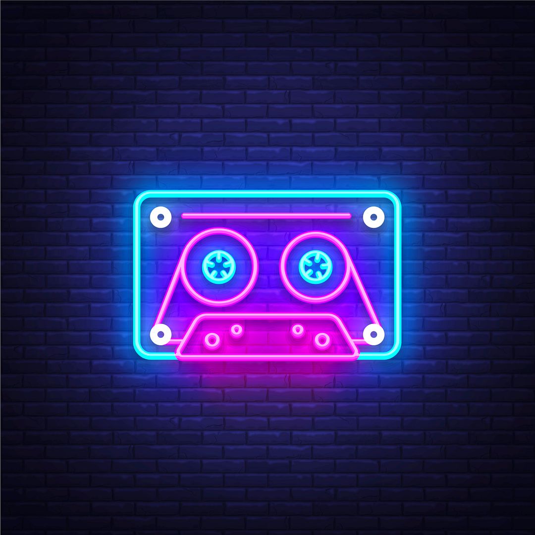 Retro Recorder Tape Neon Sign