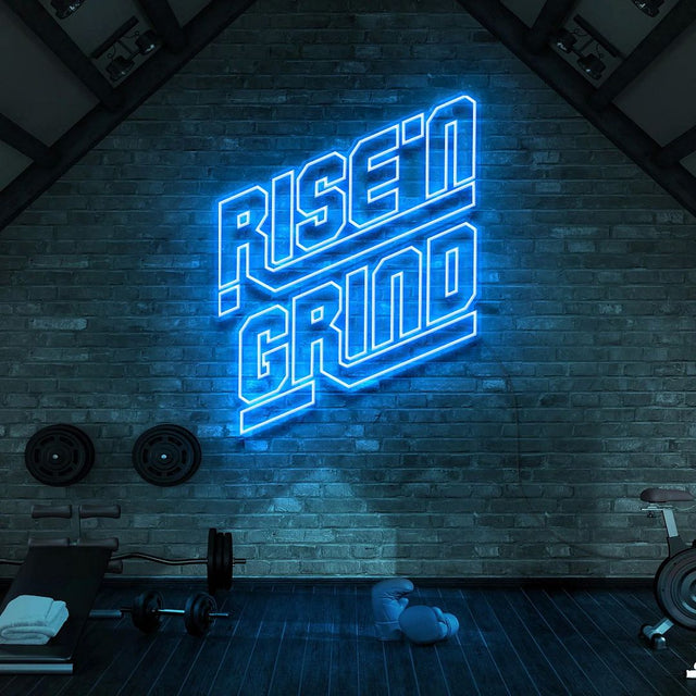 Rise N' Grind LED Neon Sign for Storefront light up sign