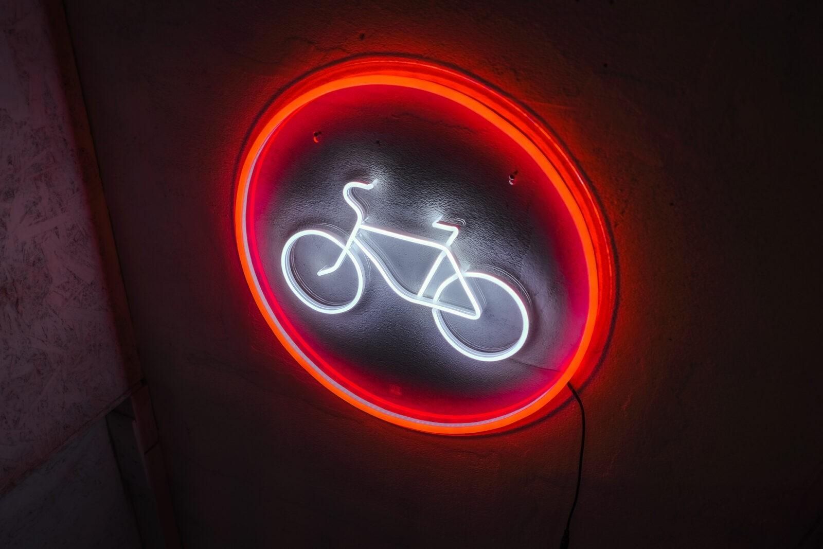 Road Sign Bicycle Neon Sign