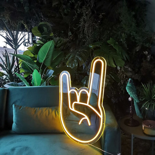 Rock Hand Neon Sign