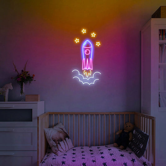 Rocket Cosmic Neon Sign
