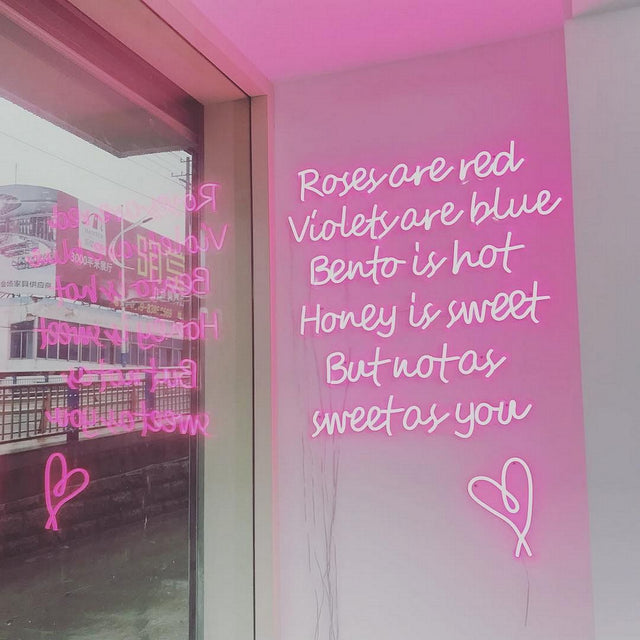 Roses Are Red LED Neon Sign light up sign