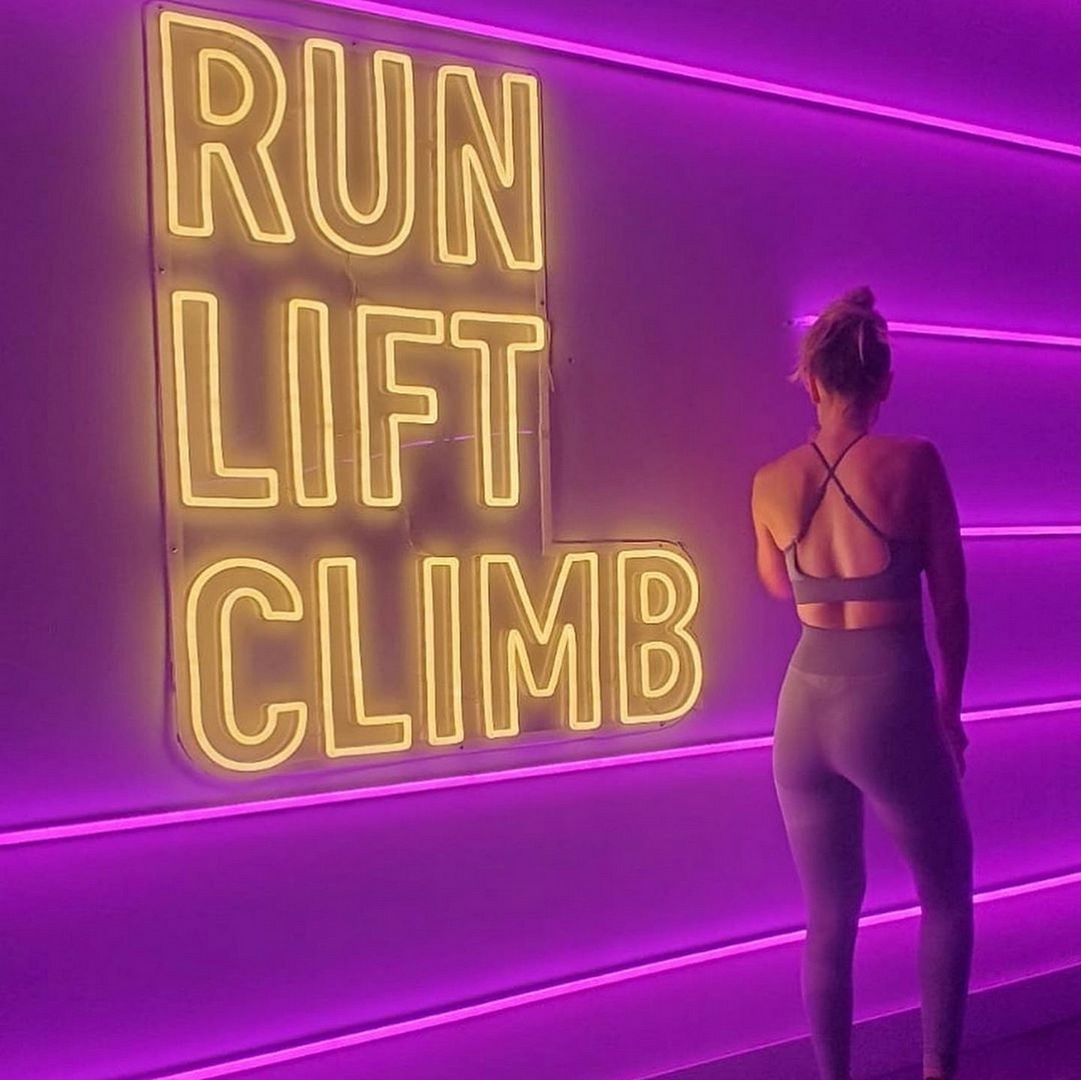 Run, Lift, Climb, Gym Neon Sign