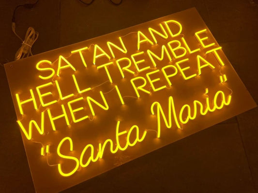 Satan and Hell Neon Sign