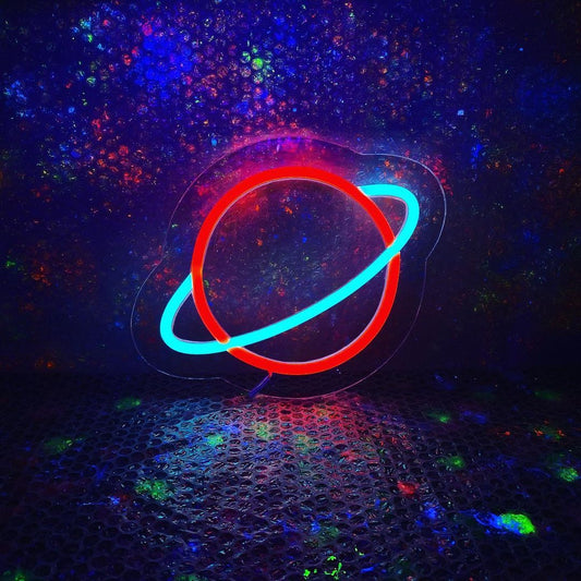 Saturn Planet Neon Sign