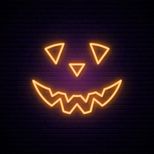 Scary Pumpkin Halloween Neon Sign